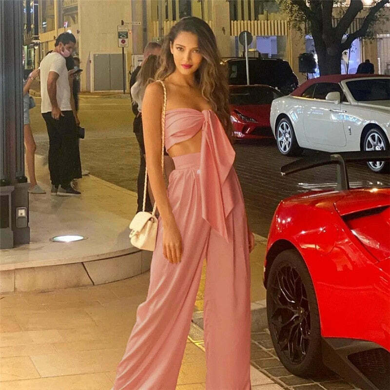 Coquette Aesthetic Bianca Tie Me Up Matching Set - Y2K Fashion Outfit