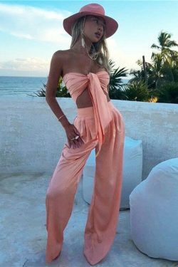 Coquette Aesthetic Bianca Tie Me Up Matching Set - Y2K Fashion Outfit