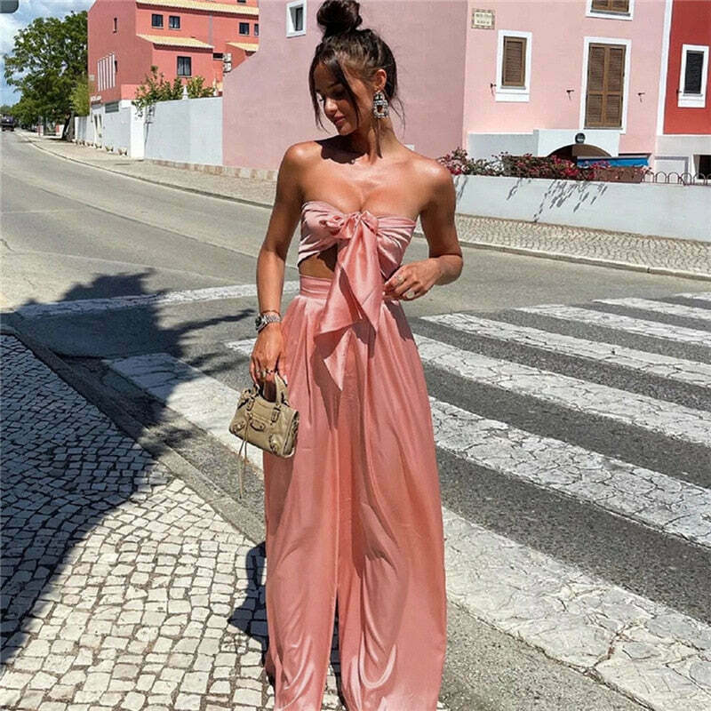 Coquette Aesthetic Bianca Tie Me Up Matching Set - Y2K Fashion Outfit