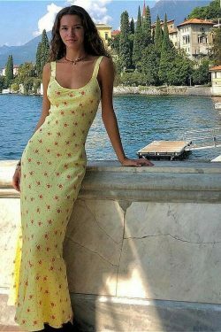 Coquette Aesthetic Birdie Ruffle Slim Floral Dress