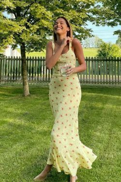 Coquette Aesthetic Birdie Ruffle Slim Floral Dress