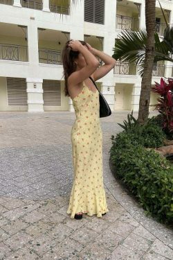 Coquette Aesthetic Birdie Ruffle Slim Floral Dress