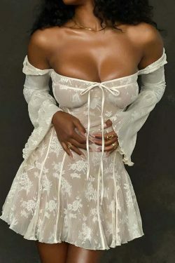 Coquette Aesthetic Blissful Bite Apricot Bell Mini Dress