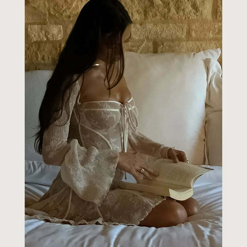 Coquette Aesthetic Blissful Bite Apricot Bell Mini Dress Coquette Aesthetic Blissful Bite Apricot Bell Mini Dress