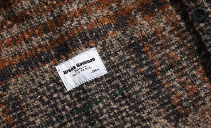 Coquette Aesthetic Boucle Texture Check Overshirt - Y2K Fashion Statement Piece