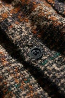 Coquette Aesthetic Boucle Texture Check Overshirt - Y2K Fashion Statement Piece