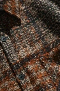 Coquette Aesthetic Boucle Texture Check Overshirt - Y2K Fashion Statement Piece