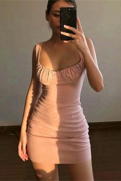 Coquette Aesthetic Bouquet Burst Ruched Tank Dress - Y2K Fashion for Women