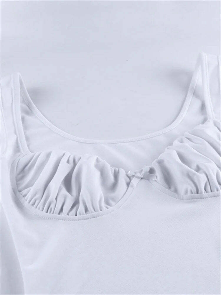 Coquette Aesthetic Bouquet Burst Ruched Tank Dress - Y2K Fashion for Women