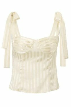 Coquette Aesthetic Bow Lace-Up Smocked Slit Tank Top