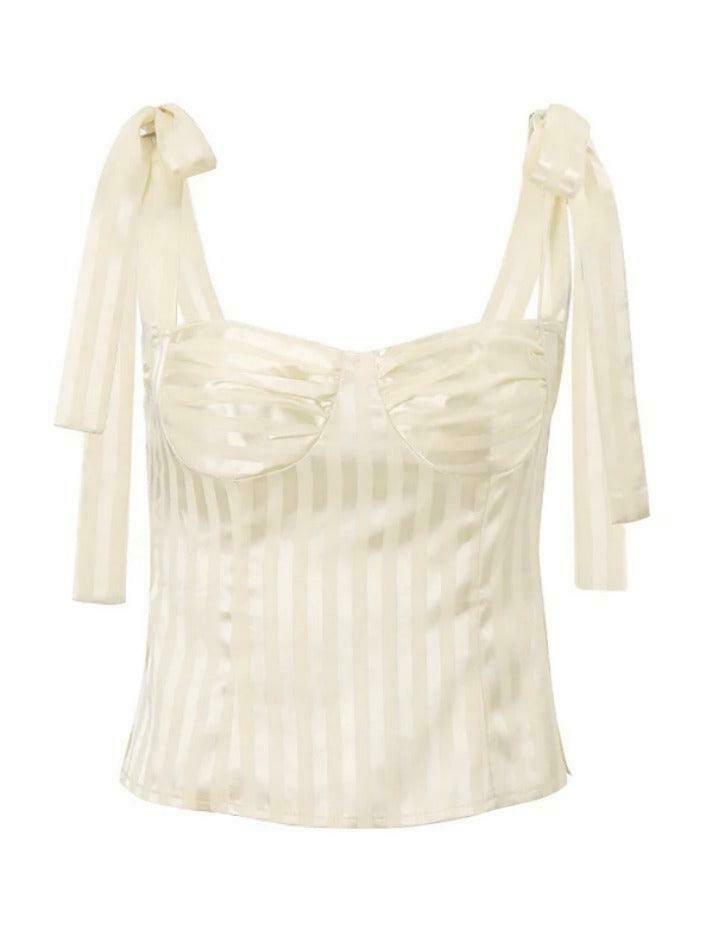 Coquette Aesthetic Bow Lace-Up Smocked Slit Tank Top Coquette Aesthetic Bow Lace-Up Smocked Slit Tank Top