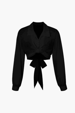 Coquette Aesthetic Bow Tie Blouse - Y2K Fashion Statement Piece for Women