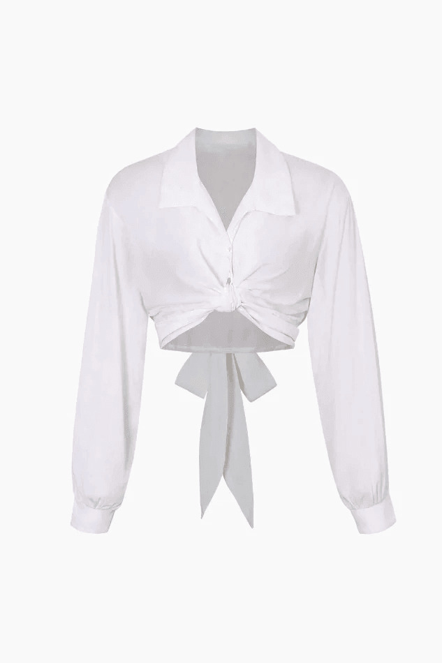 Coquette Aesthetic Bow Tie Blouse - Y2K Fashion Statement Piece for Women
