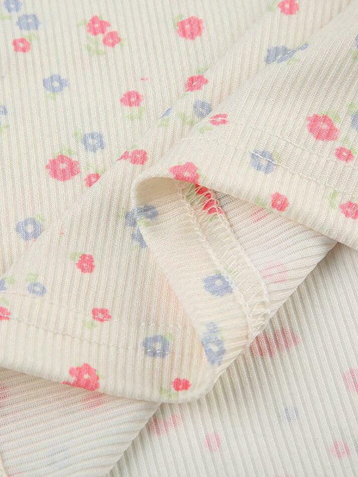 Coquette Aesthetic Bow Tie Floral Tank - Y2K Fashion Cute Tops & Pastel Goth Outfits