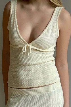 Coquette Aesthetic Bow Vest - Y2K Fashion Statement Piece for Women