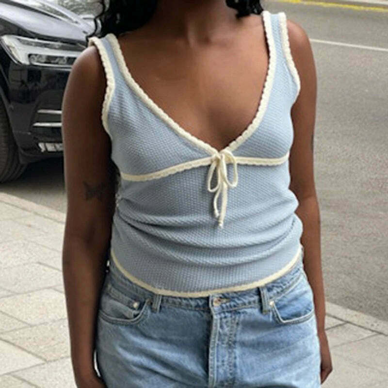 Coquette Aesthetic Bow Vest - Y2K Fashion Statement Piece for Women