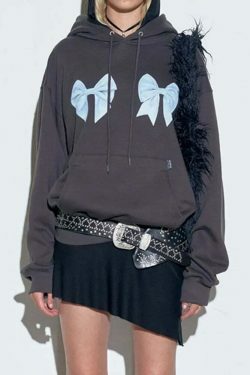 Coquette Aesthetic Bowtastic Hoodie - Y2K Fashion Statement Piece for Women