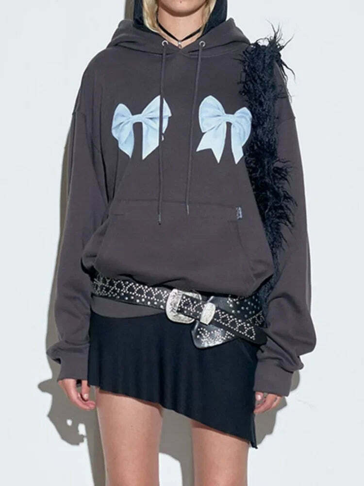 Coquette Aesthetic Bowtastic Hoodie - Y2K Fashion Statement Piece for Women