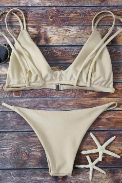 Coquette Aesthetic Bralette Bikini Top with String Bottoms