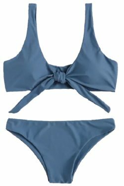 Coquette Aesthetic Bunny Tie Front Bikini Set - Y2K Fashion Swimwear