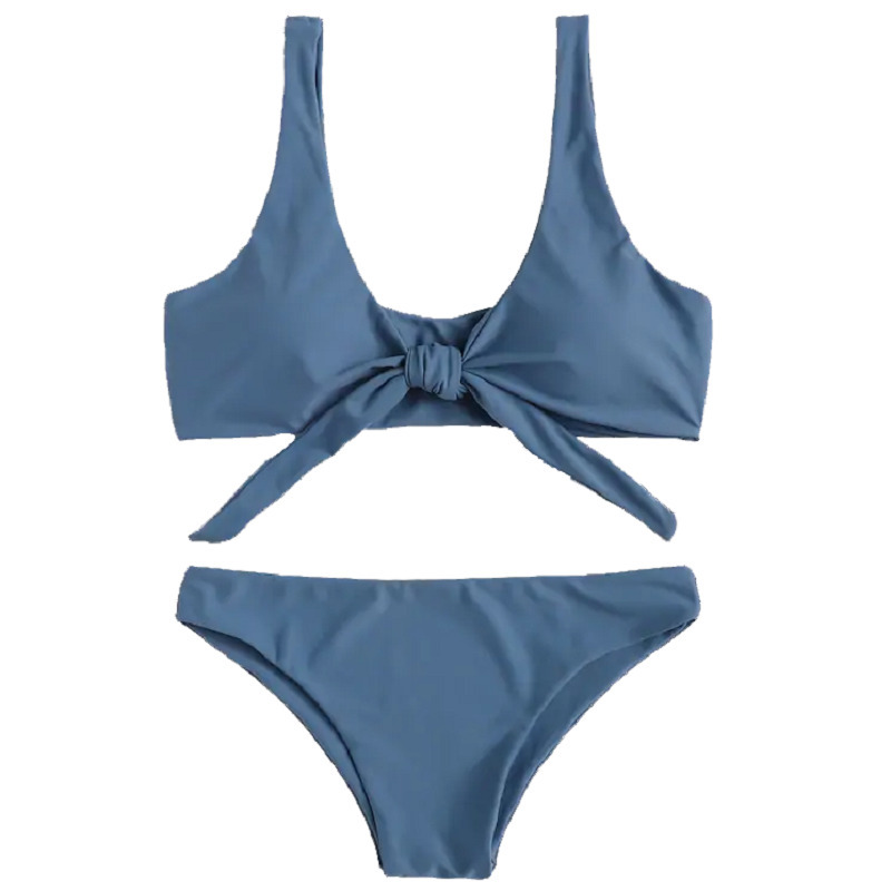 Coquette Aesthetic Bunny Tie Front Bikini Set - Y2K Fashion Swimwear