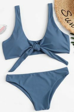 Coquette Aesthetic Bunny Tie Front Bikini Set - Y2K Fashion Swimwear