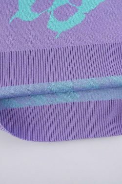 Coquette Aesthetic Butterfly Print Kawaii Jumper - Y2K Fashion Women's Top