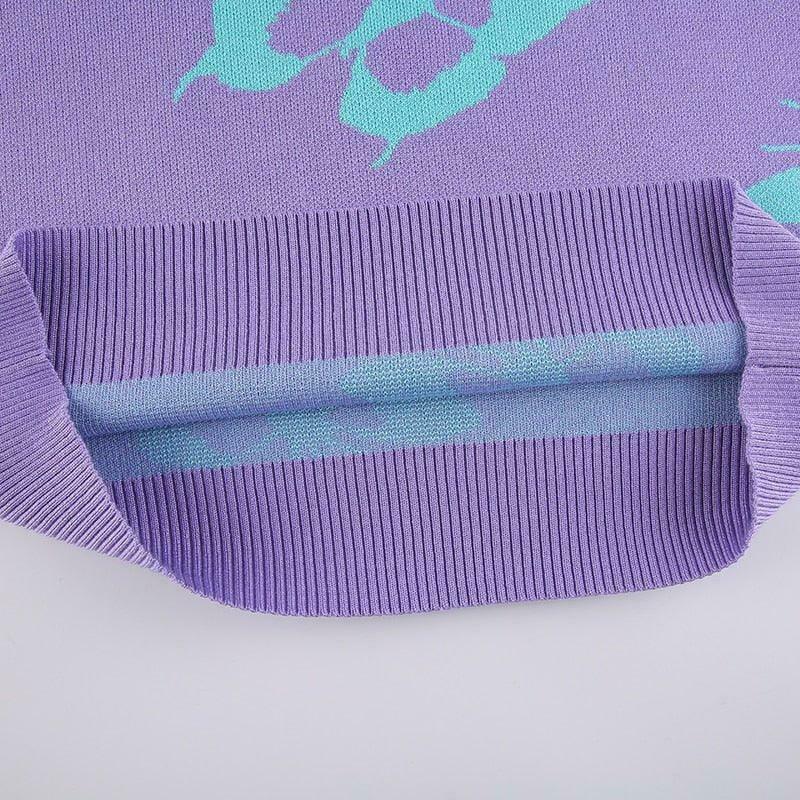 Coquette Aesthetic Butterfly Print Kawaii Jumper - Y2K Fashion Women's Top