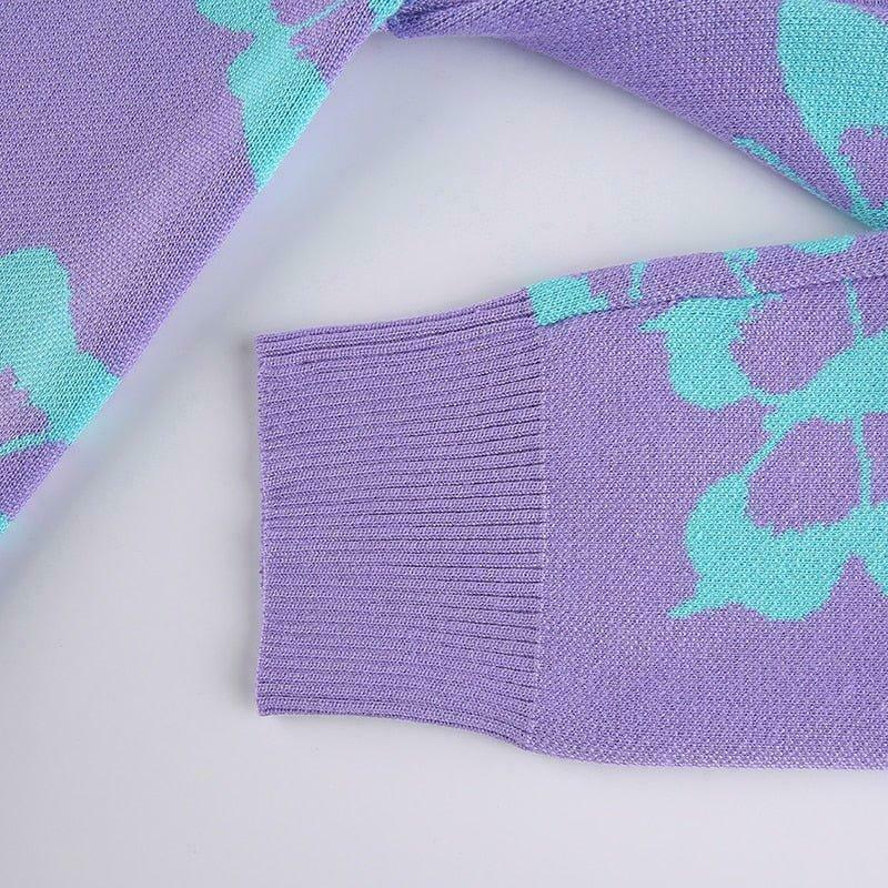 Coquette Aesthetic Butterfly Print Kawaii Jumper - Y2K Fashion Women's Top