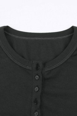 Coquette Aesthetic Button Down Knit Top - Y2K Fashion Grunge Style Cute Tops Pastel Goth