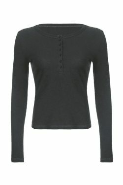 Coquette Aesthetic Button Down Knit Top - Y2K Fashion Grunge Style Cute Tops Pastel Goth