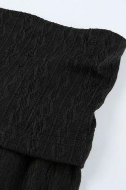 Coquette Aesthetic Cable Knit Off-Shoulder Sweater: Y2K Fashion for Women