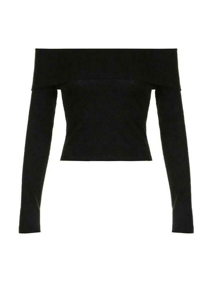 Coquette Aesthetic Cable Knit Off-Shoulder Sweater: Y2K Fashion for Women