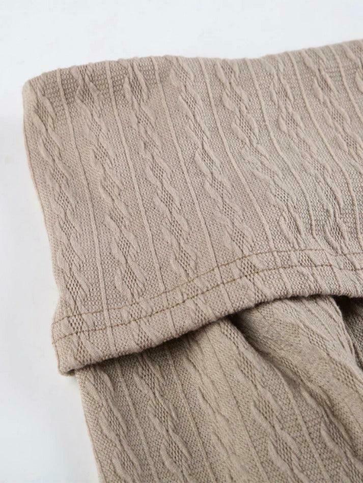 Coquette Aesthetic Cable Knit Off-Shoulder Sweater: Y2K Fashion for Women