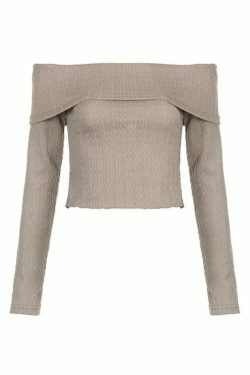Coquette Aesthetic Cable Knit Off-Shoulder Sweater: Y2K Fashion for Women
