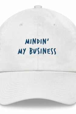 Coquette Aesthetic Cap with 'Mindin my Business' Slogan - Y2K Fashion Statement Piece
