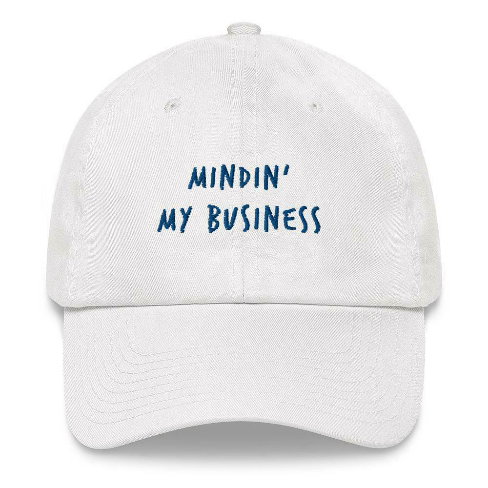 Coquette Aesthetic Cap with 'Mindin my Business' Slogan - Y2K Fashion Statement Piece