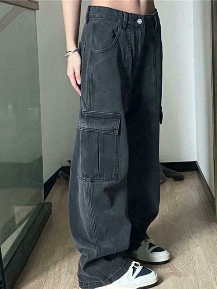 Coquette Aesthetic Cargo Jeans with Oversized Pockets Coquette Aesthetic Cargo Jeans with Oversized Pockets