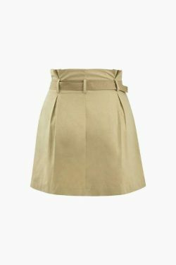 Coquette Aesthetic Cargo Mini Skirt with Buckle Waist