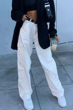 Coquette Aesthetic Cargo Skirt - Y2K Fashion High Waisted Trousers