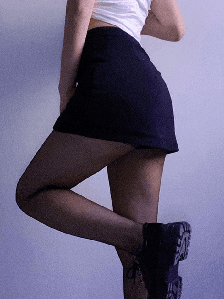 Coquette Aesthetic Cargo Skirt - Y2K Fashion Split Detail Mini Skirt