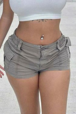 Coquette Aesthetic Cargo Skirt: Craya Cargo Pocket Up Shorts