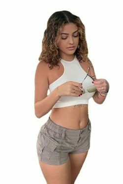 Coquette Aesthetic Cargo Skirt: Craya Cargo Pocket Up Shorts