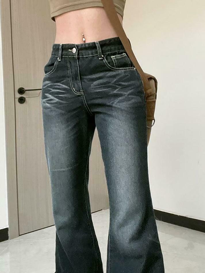 Coquette Aesthetic Cargo Skirt in Vintage Wash Slim-Fit Boot-Cut Jeans Coquette Aesthetic Cargo Skirt in Vintage Wash Slim-Fit Boot-Cut Jeans