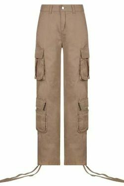 Coquette Aesthetic Cargo Skirt: Pocket Parade Wide Leg Pants