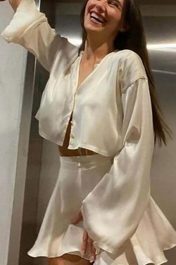 Coquette Aesthetic Cargo Skirt Set - Y2K Fashion with Grunge Style and Pastel Goth Vibes