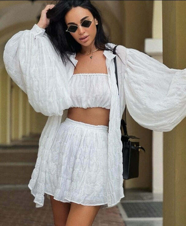 Coquette Aesthetic Cargo Skirt Set with Comfy Hoodie and Pastel Goth Vibes