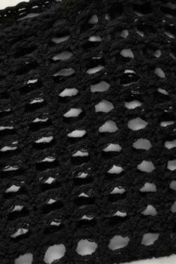 Coquette Aesthetic Cargo Skirt with All Over Cutout Flare Sleeve Knit