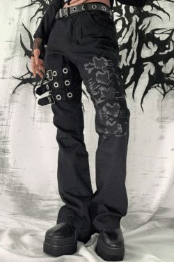 Coquette Aesthetic Cargo Skirt with Buckle Strap Detail