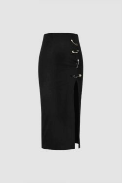 Coquette Aesthetic Cargo Skirt with Detail Slit - Y2K Fashion for Women